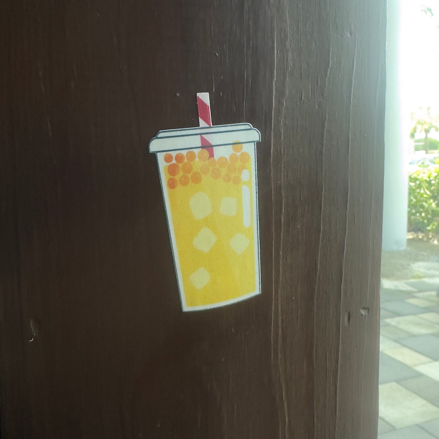 Yellow bubble tea sticker