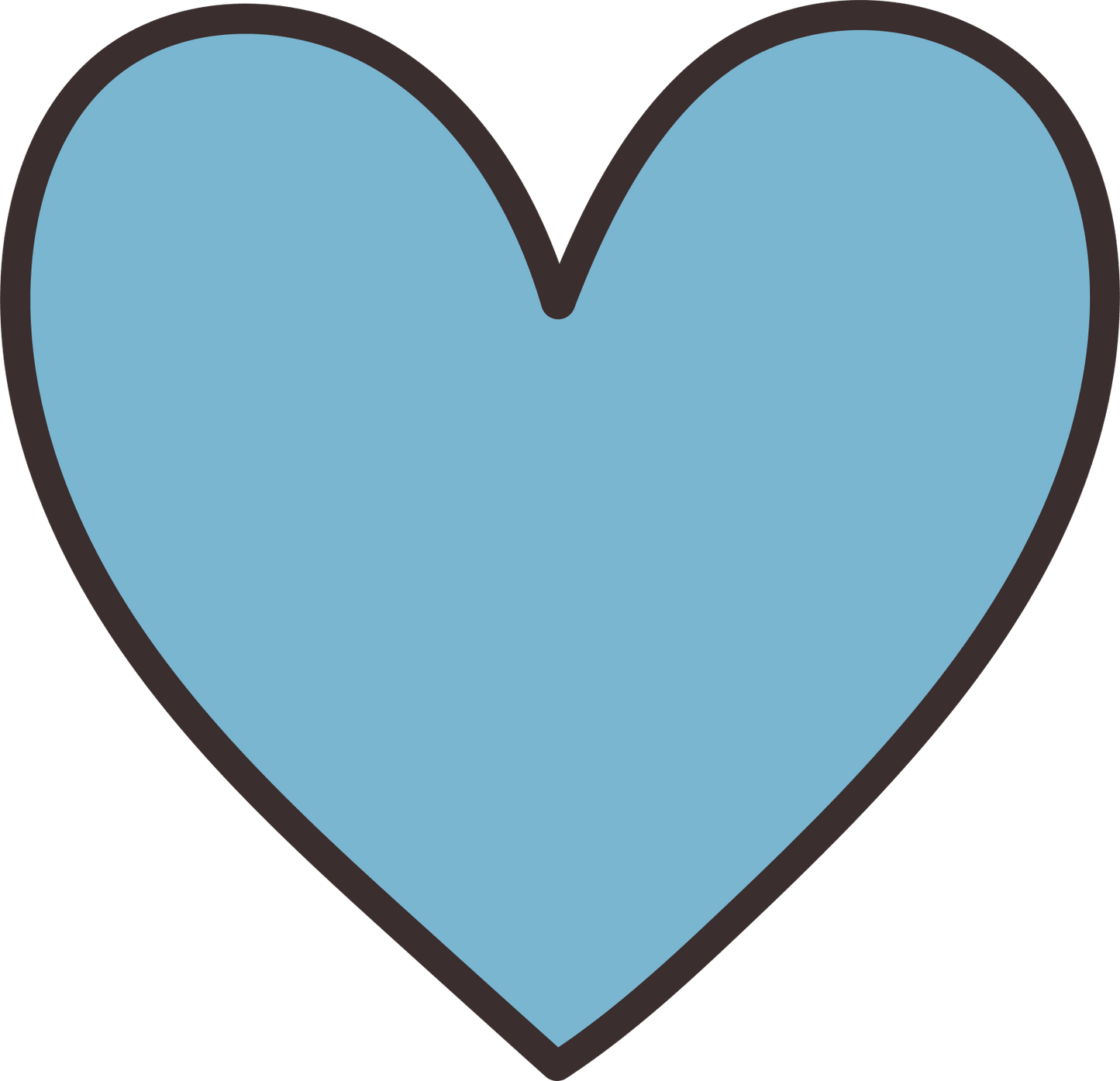 Cute Blue Valentines heart - L3B LABS2 inClear