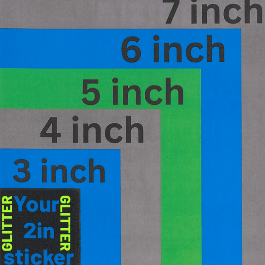 2in Custom Stickers GLITTER - L3B LABS25ClearDie Cut