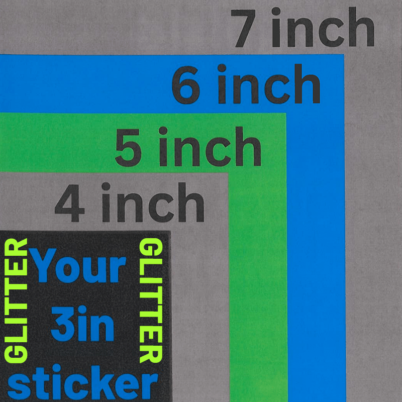 3in Custom Stickers GLITTER - L3B LABS25ClearDie Cut