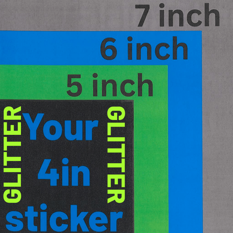 4in Custom Stickers GLITTER - L3B LABS25ClearDie Cut