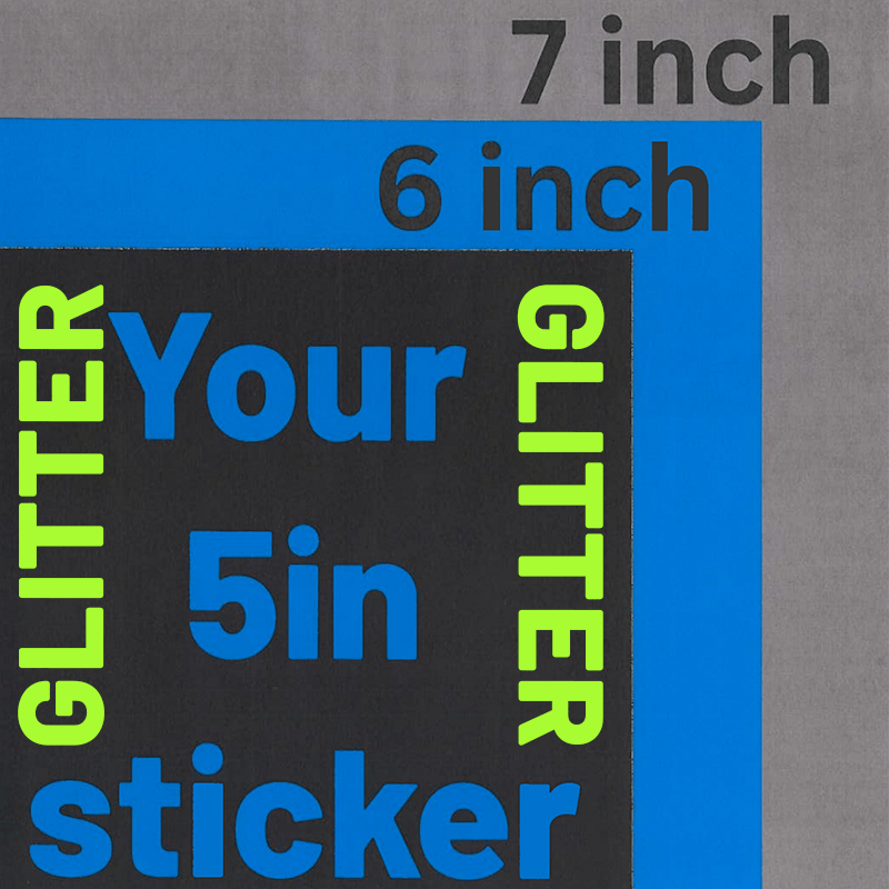 5in Custom Stickers GLITTER - L3B LABS25ClearDie Cut