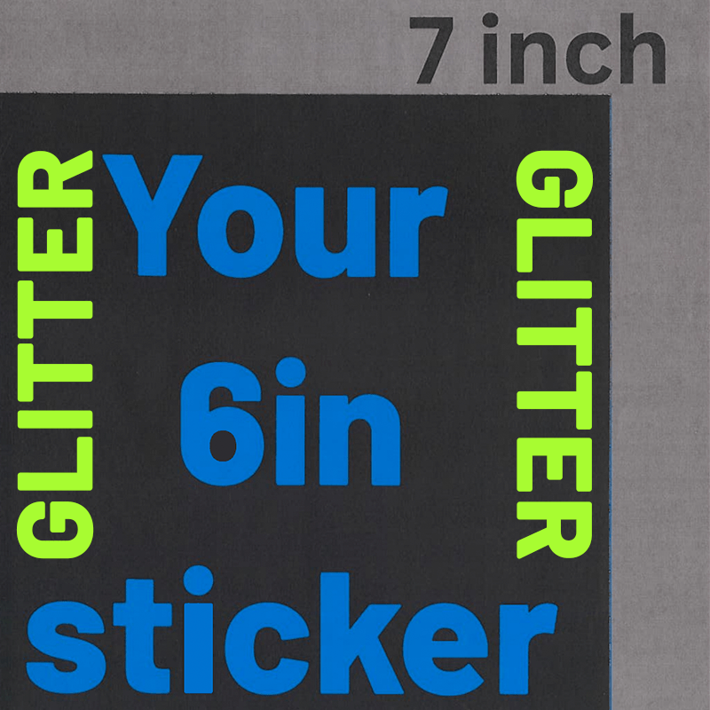 6in Custom Stickers GLITTER - L3B LABS25ClearDie Cut