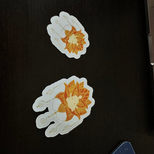 Yellow lotus meditation sticker