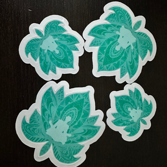Blue lotus meditation sticker