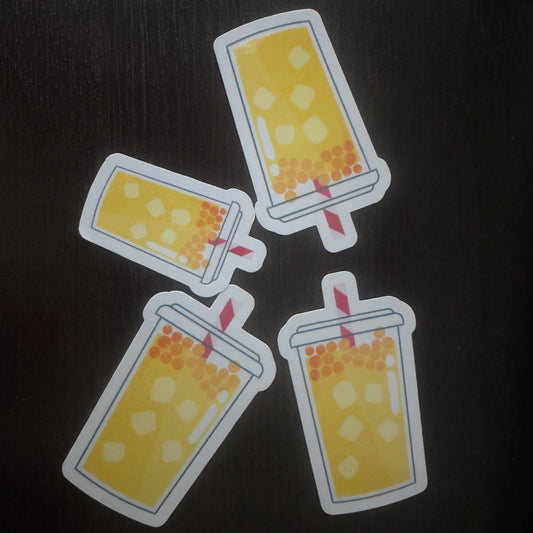 Yellow bubble tea sticker