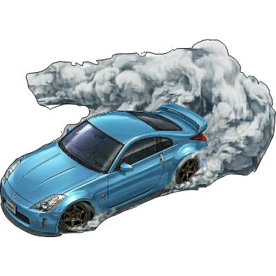 JDM Style Blue Drifting Sports Car Sticker