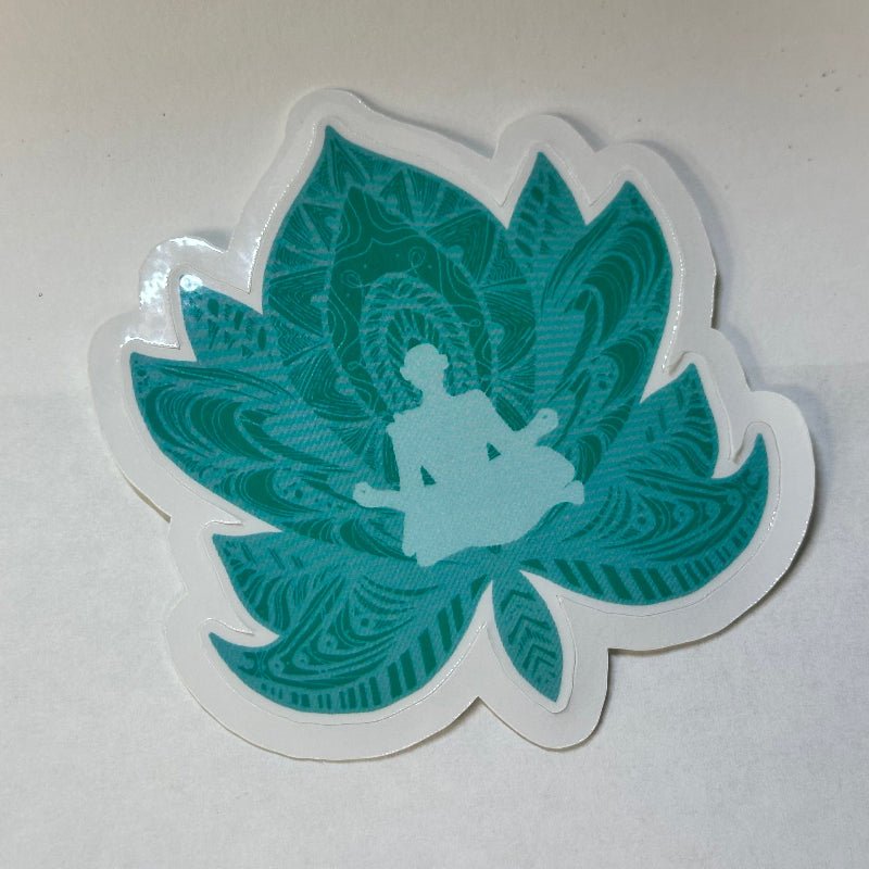 Blue Lotus Meditation Sticker - L3B LABS2 inClear