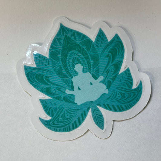 Blue Lotus Meditation Sticker - L3B LABS2 inClear
