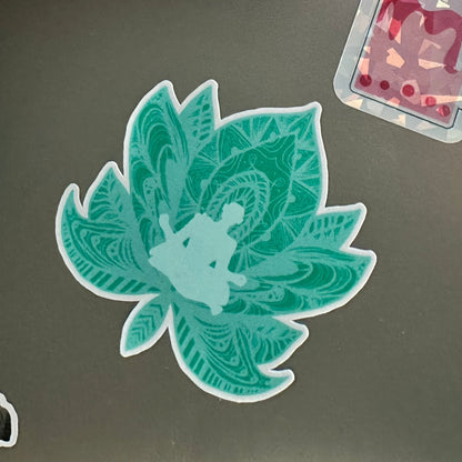 Blue lotus meditation sticker - L3B LABS2 inClear