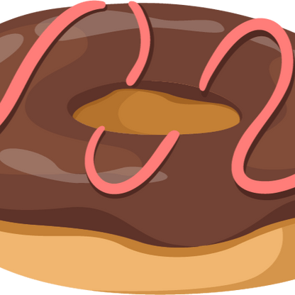 Chocolate Frosted Donut 2 Sticker - L3B LABS2 inClear