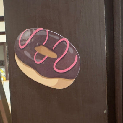Chocolate Frosted Donut 2 Sticker - L3B LABS2 inClear