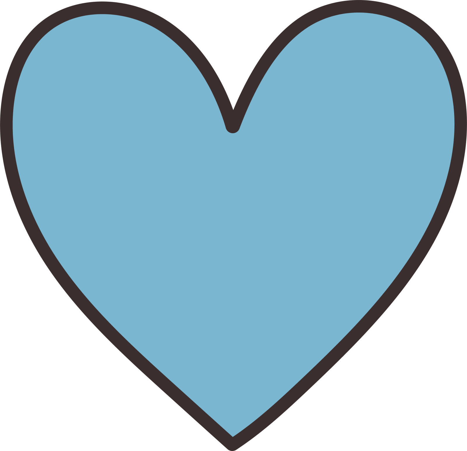 Cute Blue Valentines heart - L3B LABS2 inClear
