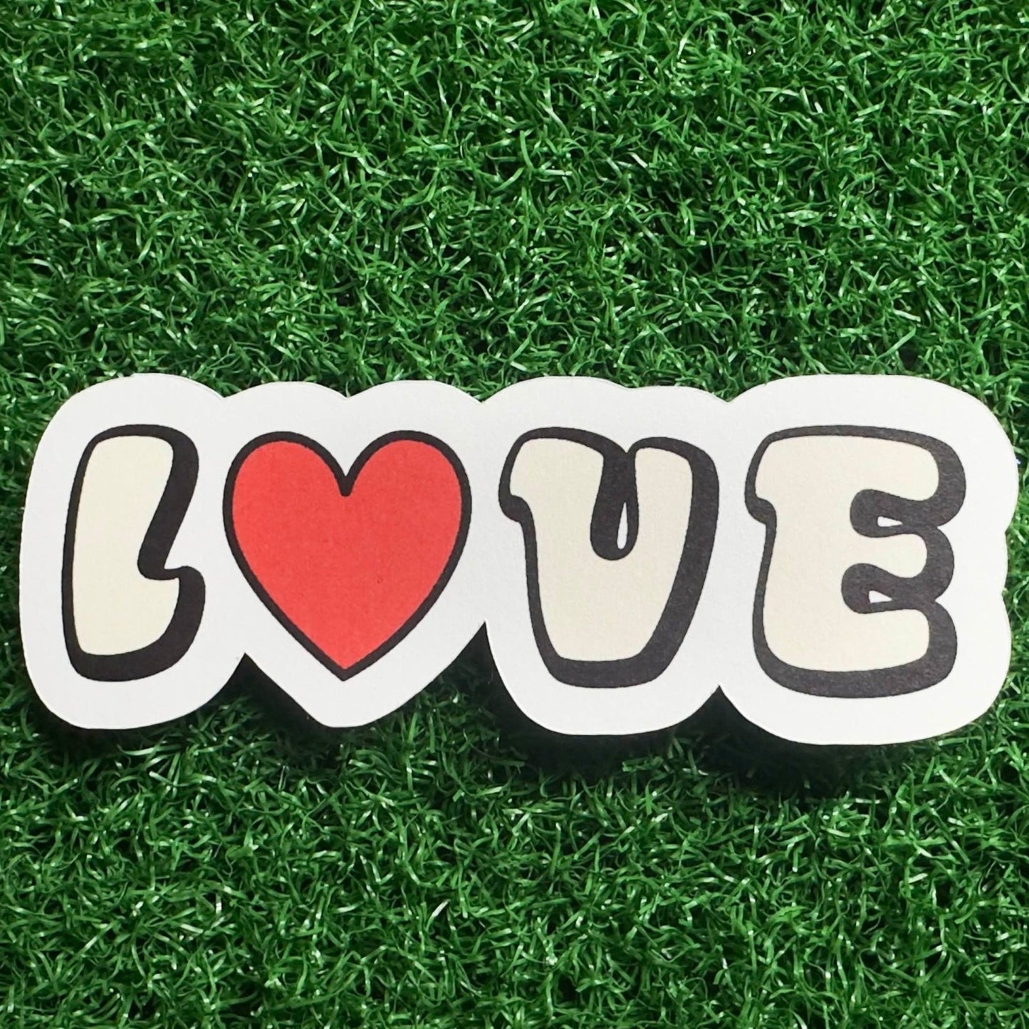 Cute Bubble Art "Love" Valentines Sticker - L3B LABS2 inClear