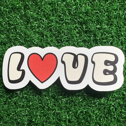 Cute Bubble Art "Love" Valentines Sticker - L3B LABS2 inClear