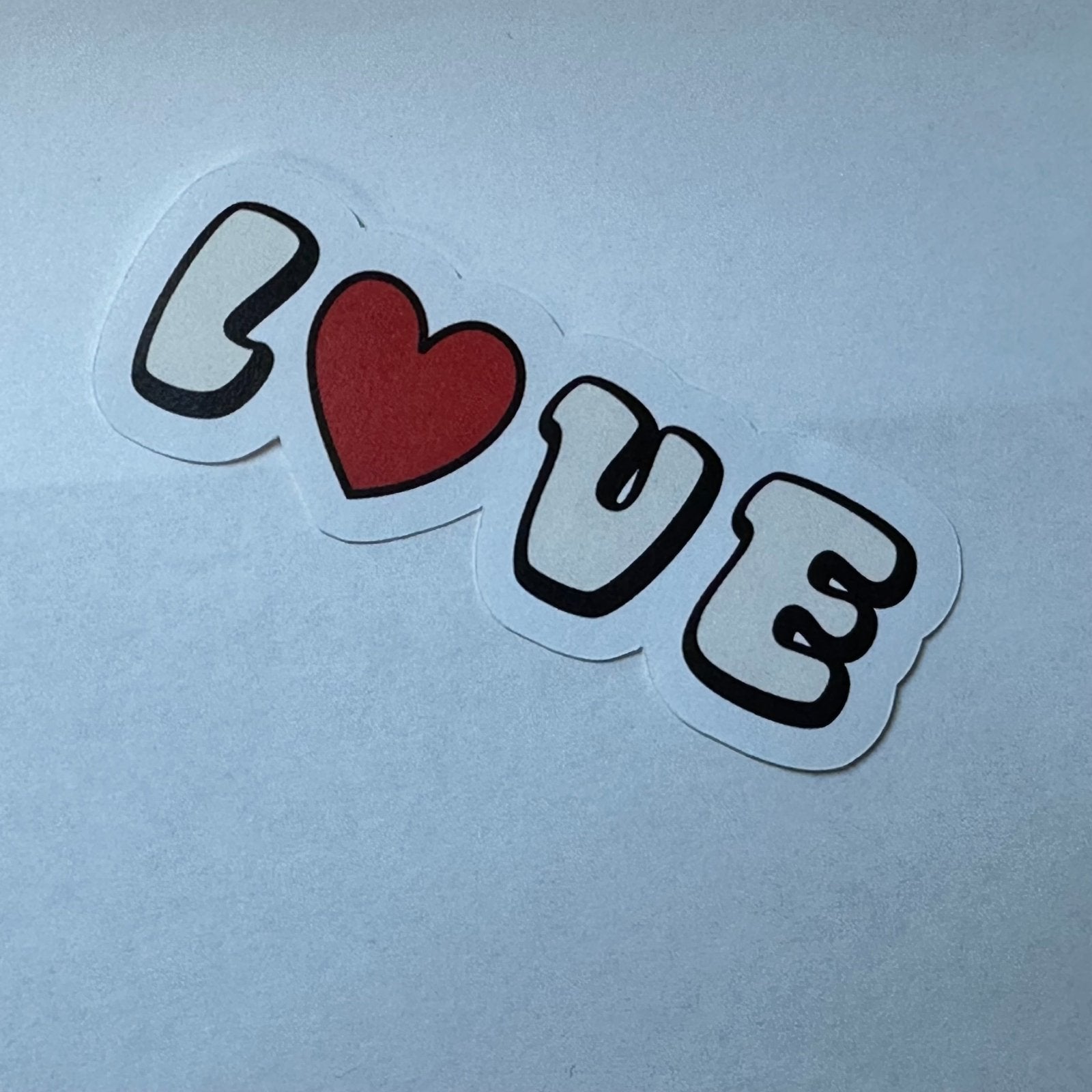 Cute Bubble Art "Love" Valentines Sticker - L3B LABS2 inClear