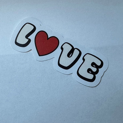 Cute Bubble Art "Love" Valentines Sticker - L3B LABS2 inClear