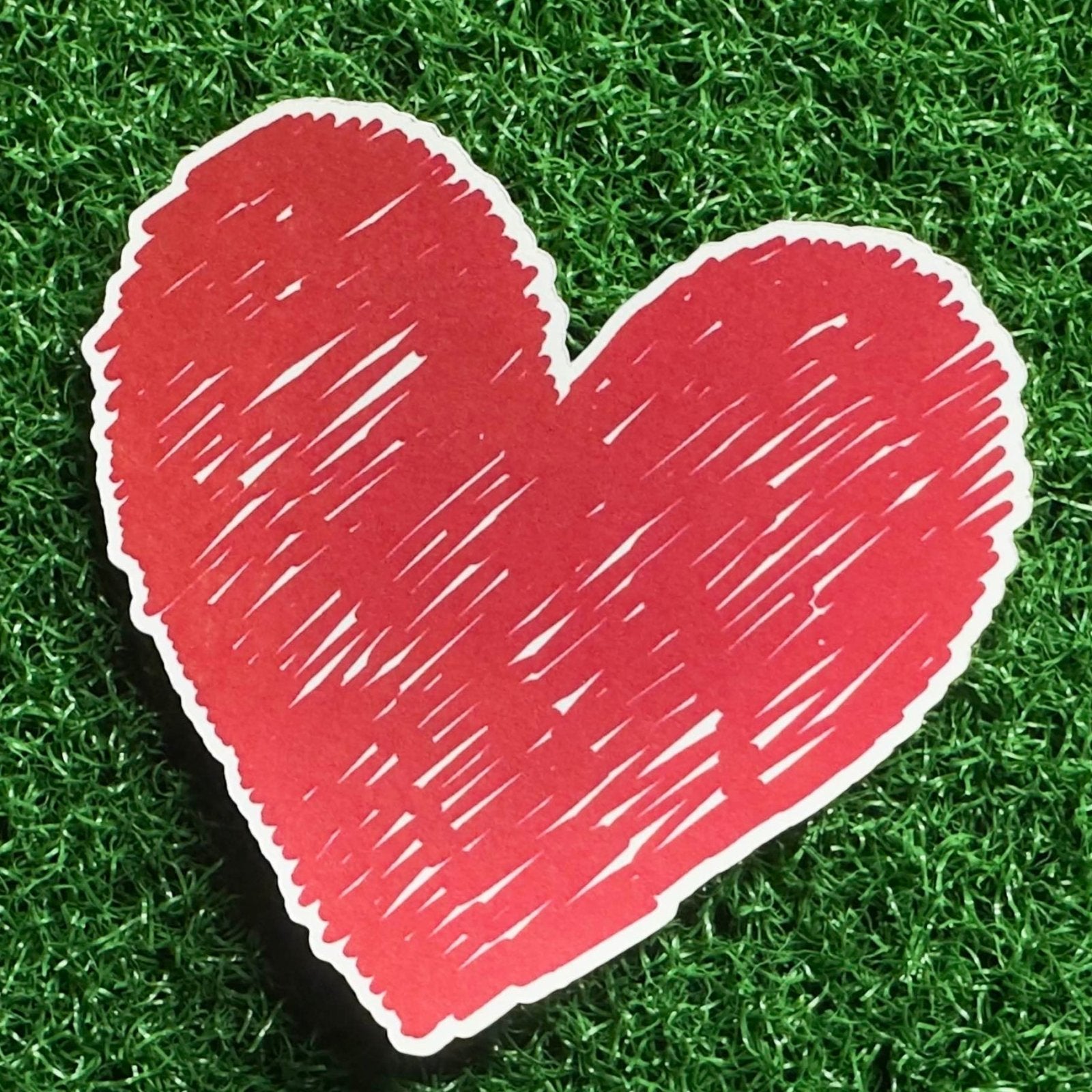 Cute Full Scribble Red Heart Valentines Sticker - L3B LABS2 inClear