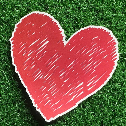 Cute Full Scribble Red Heart Valentines Sticker - L3B LABS2 inClear