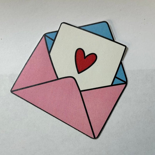Cute Heart Mail Valentines Sticker - L3B LABS2 inClear