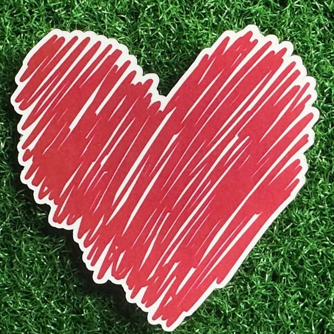 Cute Red Striped Valentines heart - L3B LABS2 inClear