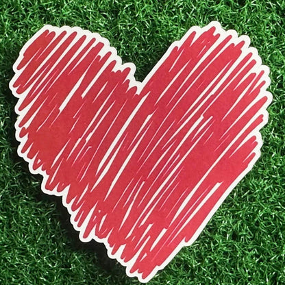 Cute Red Striped Valentines heart - L3B LABS2 inClear