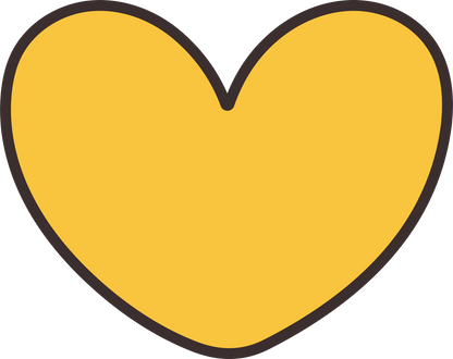 Cute Yellow Valentines heart - L3B LABS2 inClear
