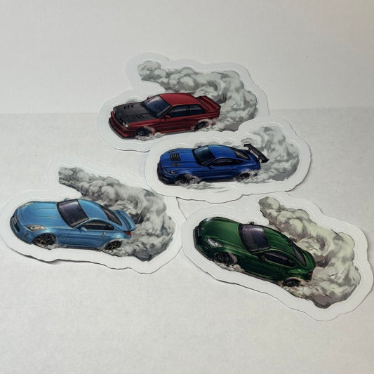 Drift Car Sticker Bundle 4 - Piece JDM & Muscle Car Decals - L3B LABS2 inch