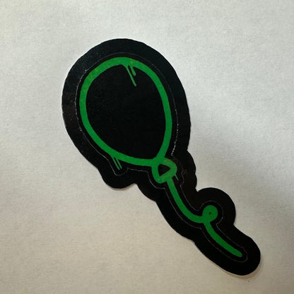 Green Balloon Sticker | Neon Pop Art Decal | Sticker for Laptops, Water Bottles, & Party Favors - L3B LABS2 inClear