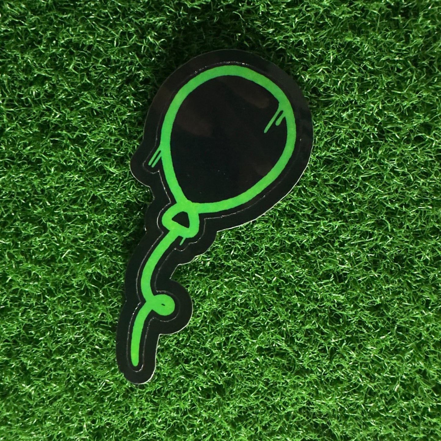 Green Balloon Sticker | Neon Pop Art Decal | Sticker for Laptops, Water Bottles, & Party Favors - L3B LABS2 inClear