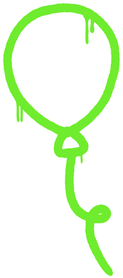 Green Balloon Sticker | Neon Pop Art Decal | Sticker for Laptops, Water Bottles, & Party Favors - L3B LABS2 inClear