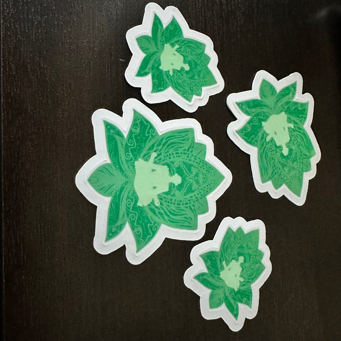 green lotus meditation sticker - L3B LABS2 inClear