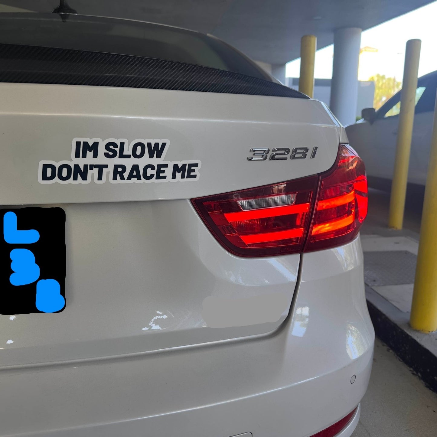 "Im Slow Don't Race Me" Funny Car Decal - L3B LABSWhite5 Inch