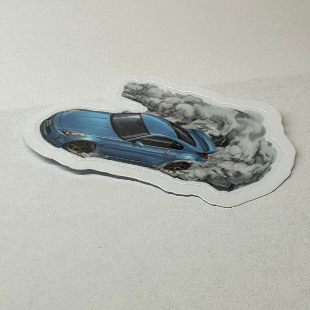JDM Style Blue Drifting Sports Car Sticker - L3B LABS2 inClear