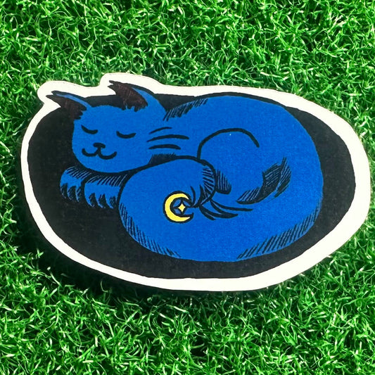 L3BLABS X Milesperhrr Cute "Luna The Kitty" Sleepy Cat Sticker - L3B LABS2 inClear
