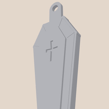 Minimalist Coffin Keychain | 3D Printed Casket Charm