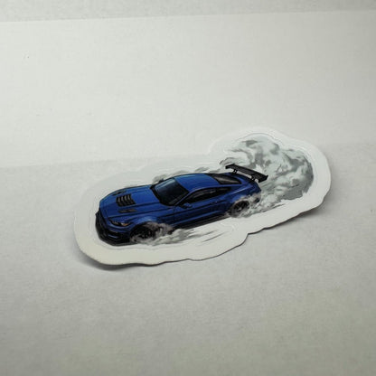 Shreddin' Asphalt // Track Spec Blue Coupe Sticker - L3B LABS2 inClear