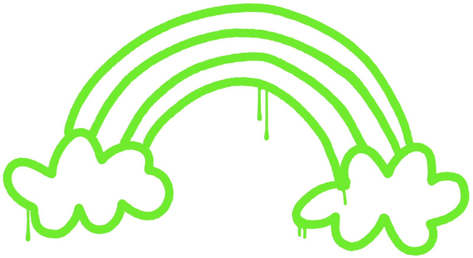 St. Patrick's Day Rainbow Sticker | Neon Green Spray Paint Decal | Edgy Lucky Charm for Laptops, Lockers, & Water Bottles - L3B LABS2 inClear