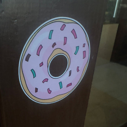 Strawberry Frosted Donut Sticker - L3B LABS 2 in Clear