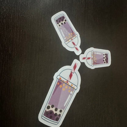 Taro bubble tea sticker - L3B LABS2 inClear