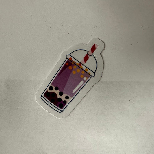 Taro Bubble Tea Sticker - L3B LABS2 inClear