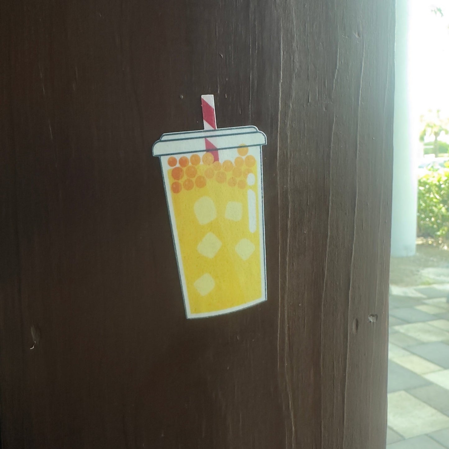 Yellow bubble tea sticker - L3B LABS2 inClear