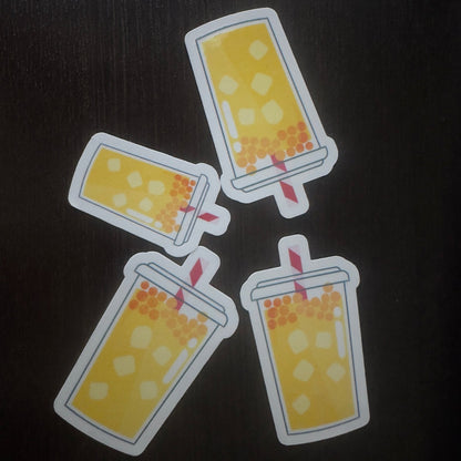 Yellow bubble tea sticker - L3B LABS2 inClear