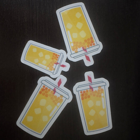 Yellow bubble tea sticker - L3B LABS2 inClear