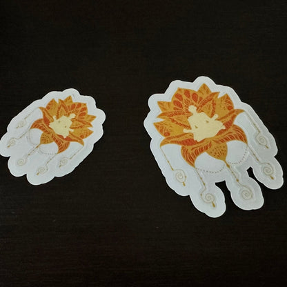 Yellow lotus meditation sticker - L3B LABS2 inClear