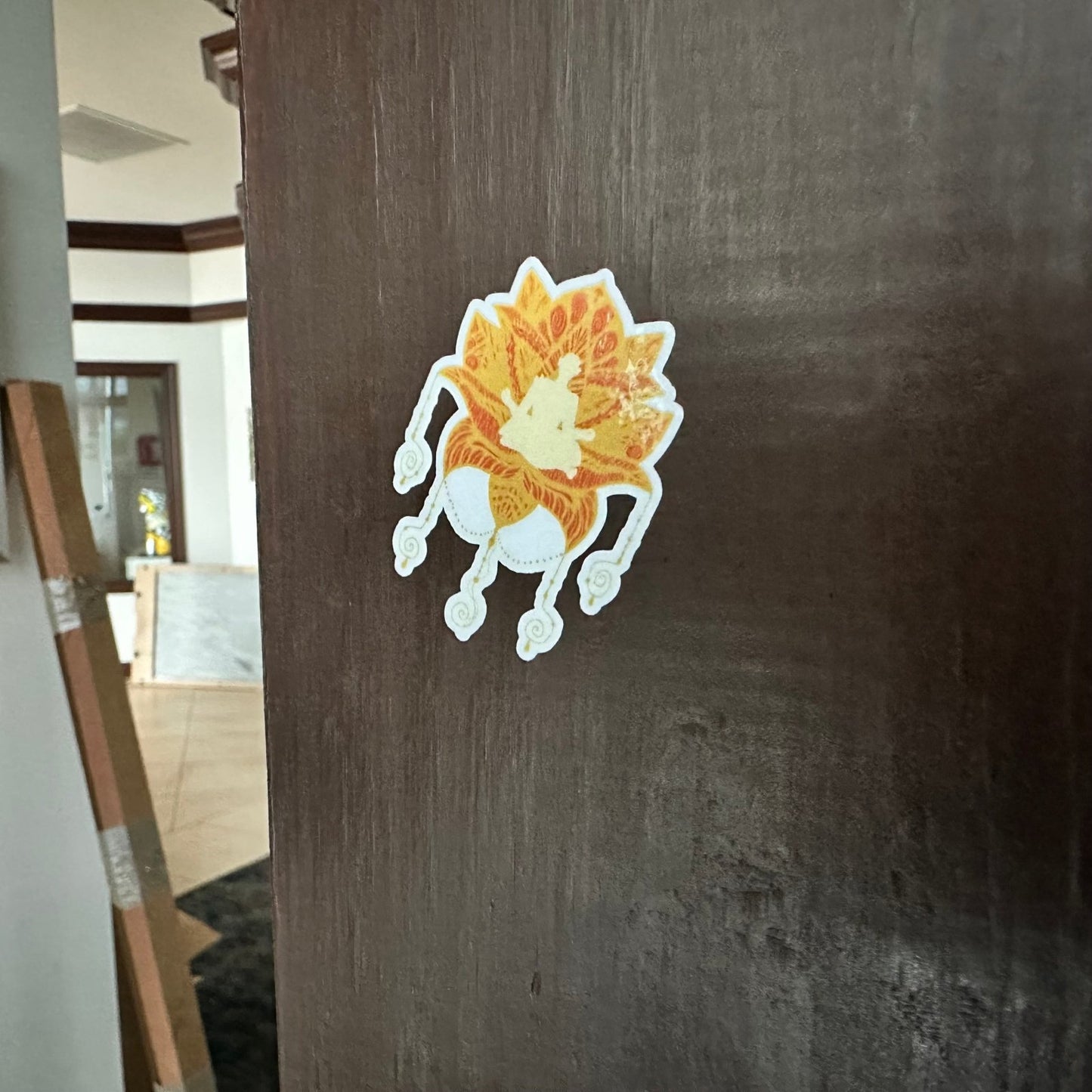 Yellow lotus meditation sticker - L3B LABS2 inClear