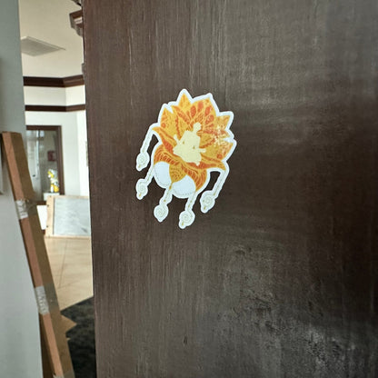 Yellow lotus meditation sticker - L3B LABS2 inClear